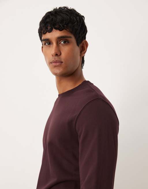 ARKET – Relaxed-Fit-Sweatshirt aus Frottee in Burgunderrot mit Rundhalsausschnitt , 4 von 5