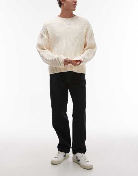 ARKET relaxed fit trousers with flat front in black - view 1