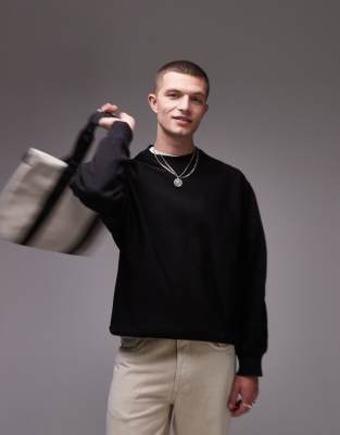 Толстовка ARKET relaxed heavyweight с боковыми вставками черного цвета 8390₽