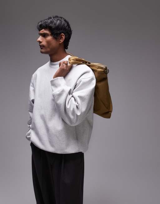 ARKET relaxed heavyweight sweatshirt with side panels in light gray melange