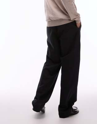 ARKET RELAXED LEG TAILORED PANTS WITH FRONT PRESS 