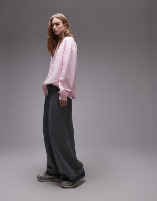 Arket Relaxed Soft Crew Neck Terry Sweatshirt In Pink