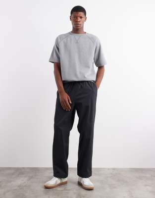 Arket Relaxed Tech Pants With Drawstring Waist In Black