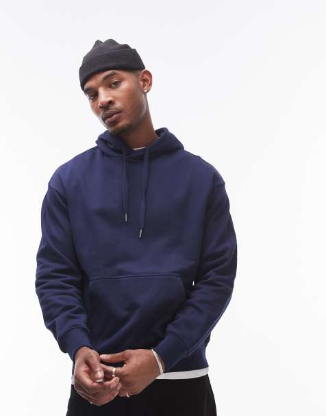 ARKET relaxed terry hoodie in blue - view 1