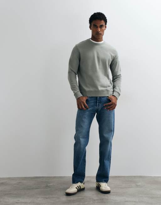 ARKET relaxed terry sweatshirt in khaki, 2 of 5