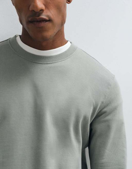 ARKET relaxed terry sweatshirt in khaki, 5 of 5