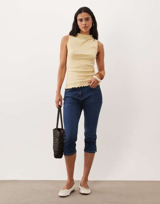 ARKET ribbad jersey-topp i gult, 3 av 4
