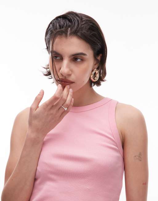 ARKET ribbed jersey tank top in light pink, 2 of 4