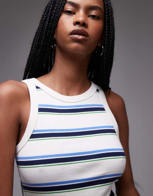 ARKET ribbed jersey tank top in multi stripe | ASOS