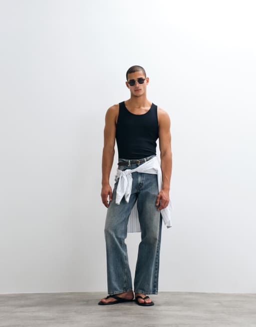 ARKET ribbed tank top in navy , 2 of 5