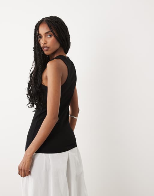 ARKET ribbed  vest in black, 4 of 4