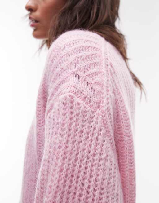 ARKET rich wool knitted sweater with mohair in pink