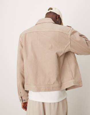 Arket Rigid Denim Trucker Jacket In Neutral