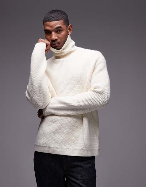 ARKET – Rippstrick-Rollkragenpullover in gebrochenem Weiß aus Wollmix mit Oversize-Schnitt - view 1