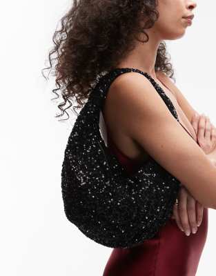 ARKET - Sac à main à sequins - Noir