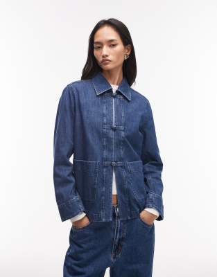 ARKET - Schlichte Utility-Hemdjacke aus Denim in dunkelblauer Waschung