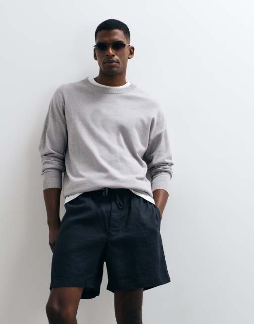 ARKET – Schlupf-Shorts aus reinem Leinen in Marineblau, 2 von 5