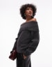 Topshop – Plissee-Minirock in Schwarz