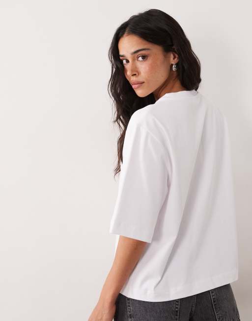 ARKET – Schweres kastiges T-Shirt in Weiß, 4 von 4