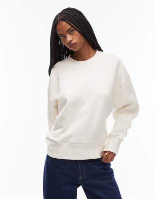 ARKET - Schweres Oversize-Sweatshirt aus Terry in Wollweiß-Grau