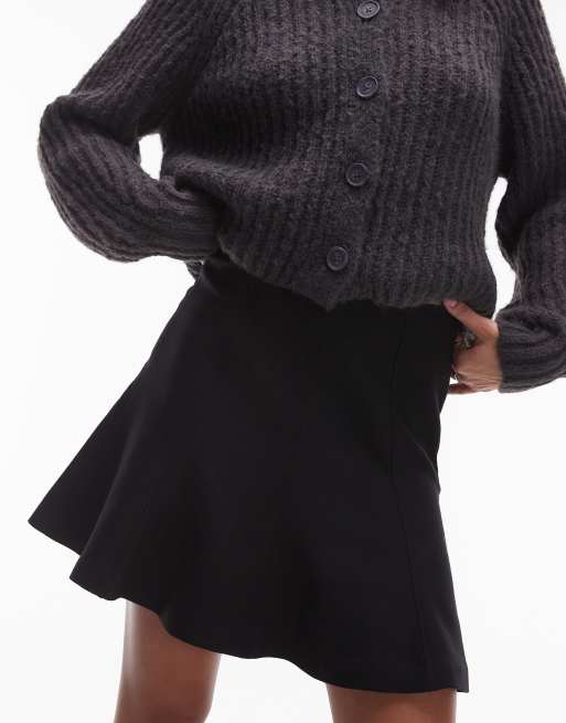 ARKET sculptural flippy mini skirt in black