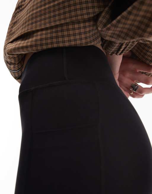 ARKET seamless gym leggings with side pockets in black, 3 of 5