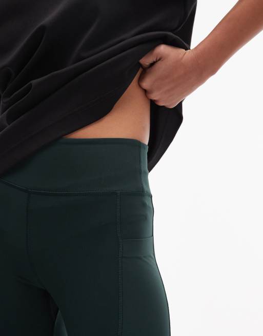 ARKET seamless gym leggings with side pockets in dark green, 5 of 5