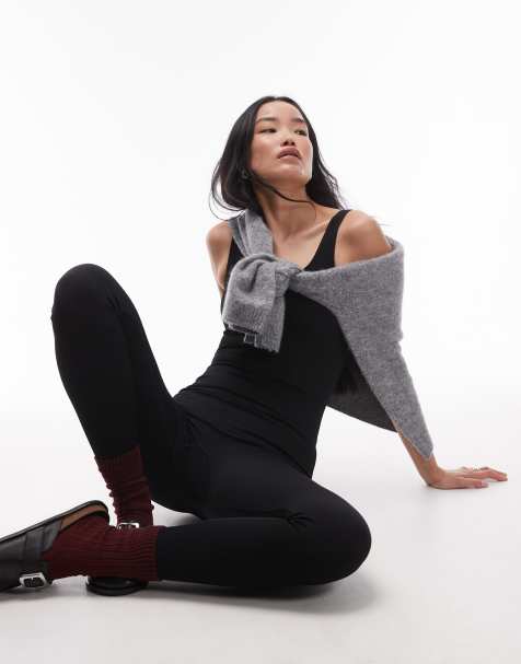 ARKET seamless ribbed unitard in black - view 1