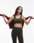 [Arket] ARKET seamless super soft bra top with contouring in khaki green XS Khaki green