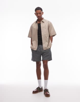 Arket Seersucker Shorts In Black