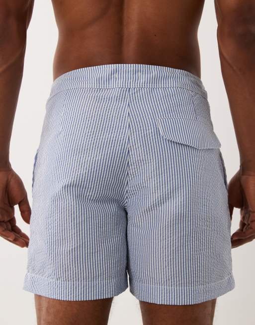 ARKET seersucker swim short in blue stripe, 5 of 5