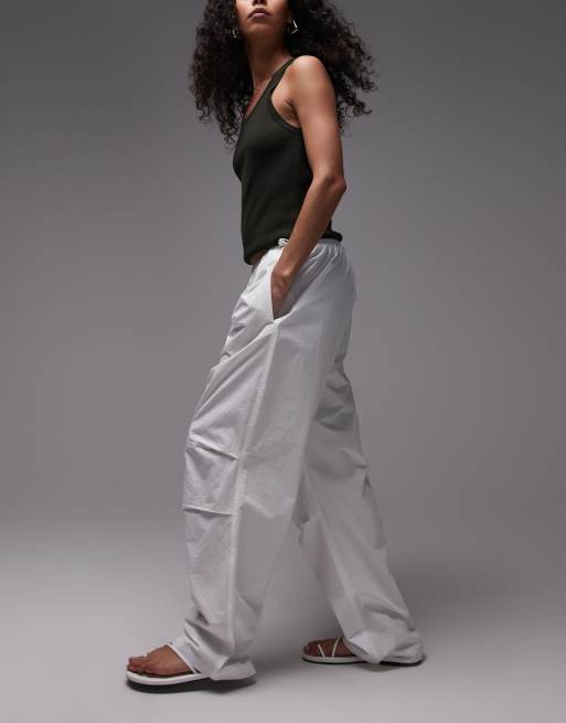 ARKET sheer poplin pull-on trousers in white