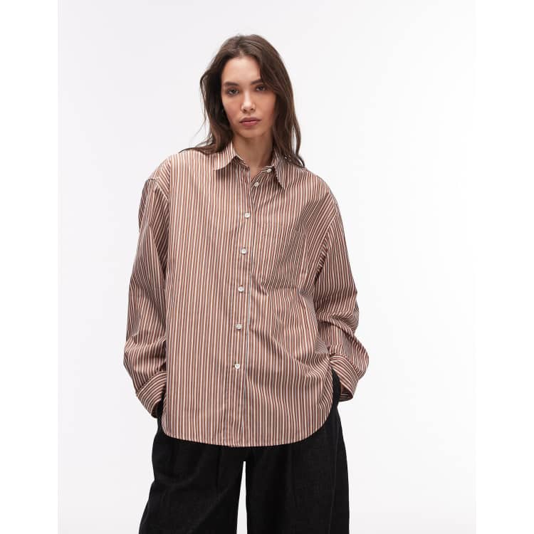 ARKET shirt in brown stripe