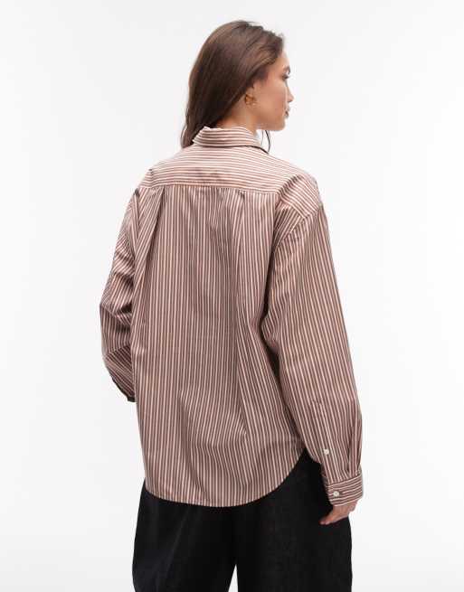 ARKET shirt in brown stripe, 4 of 4
