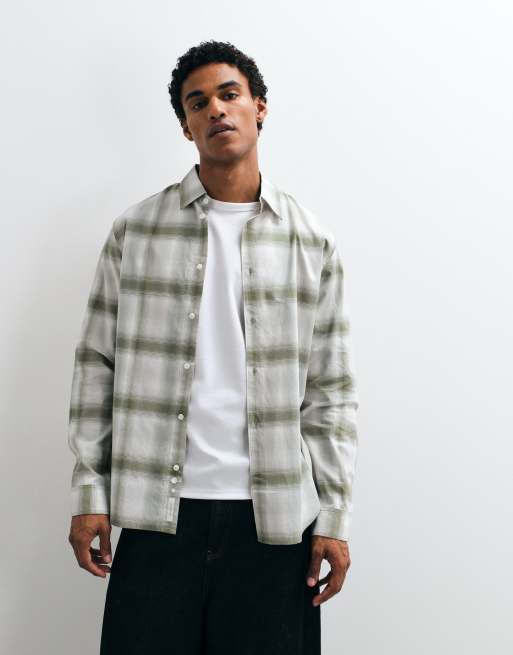 ARKET shirt in khaki check, 4 of 5