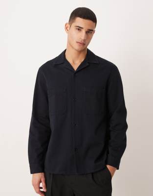 Arket Shirt With Retro Collar In Black