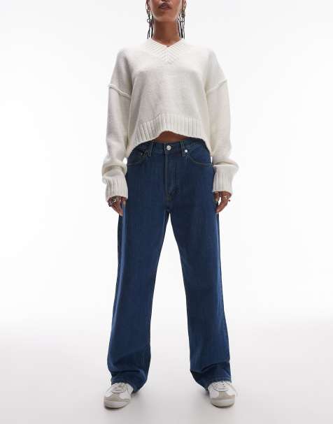 ARKET Shore low waist relaxed boyfriend fit denim in dark wash blue - view 1