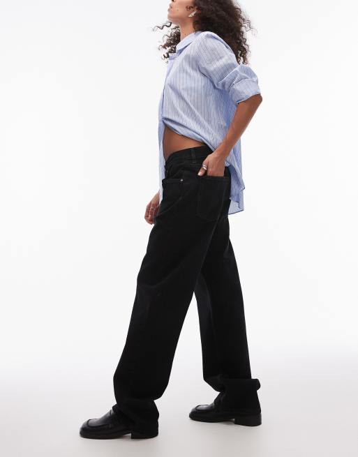 ARKET Shore low waist relaxed boyfriend fit denim jeans in black, 3 of 5