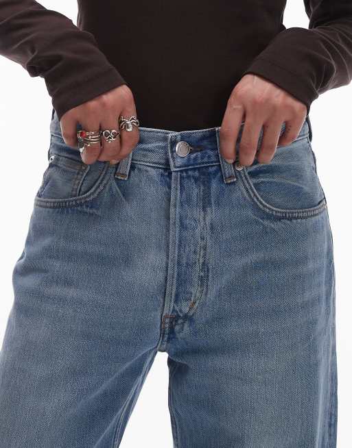 ARKET Shore low waist relaxed boyfriend fit jeans in mid wash blue  , 5 of 5