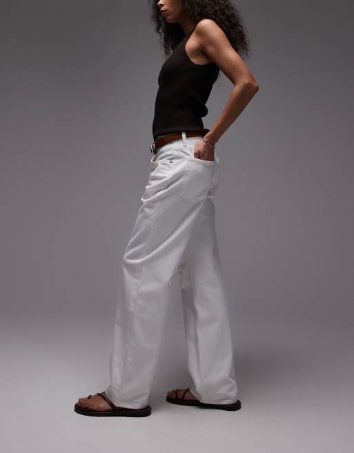 ARKET Shore low waist relaxed boyfriend fit jeans in white