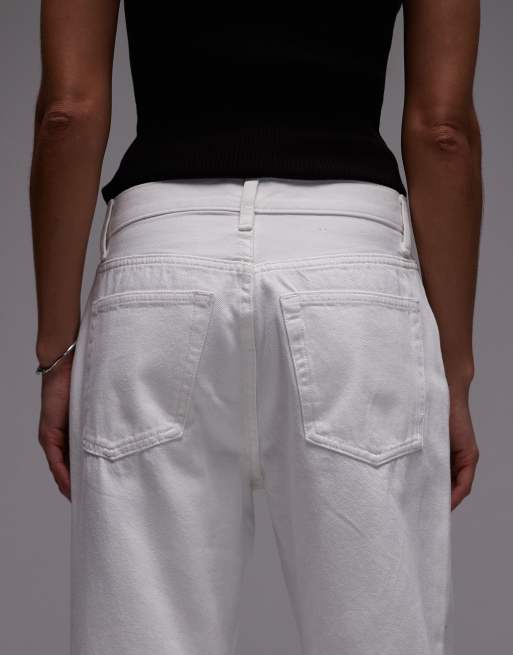 ARKET Shore low waist relaxed boyfriend fit jeans in white