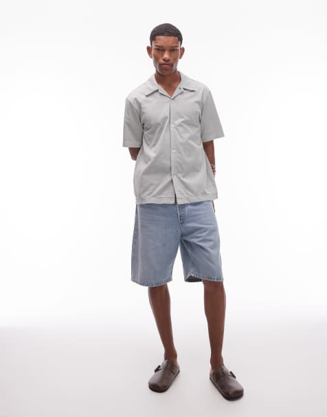ARKET - Short coupe classique en jean à taille mi-haute - Bleu moyen délavé - view 1