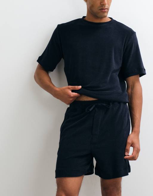 ARKET - Short d'ensemble en tissu éponge doux - Bleu foncé, 2 de 5