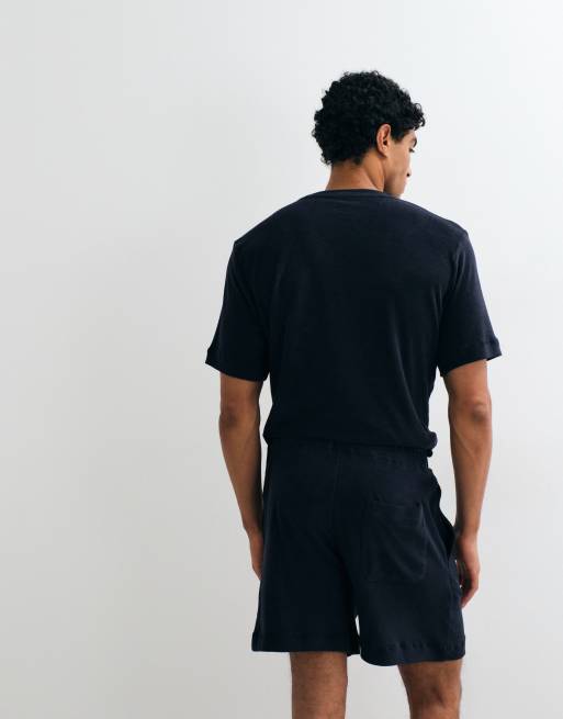 ARKET - Short d'ensemble en tissu éponge doux - Bleu foncé, 5 de 5