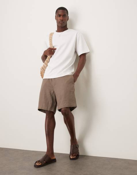 ARKET - Short en lin avec poches en biais - Taupe - view 1