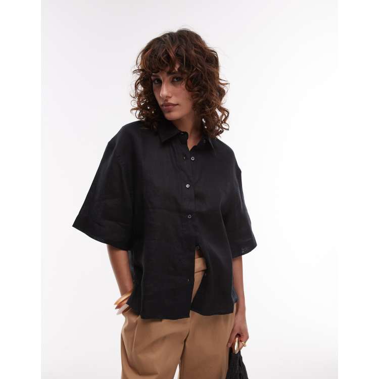 トップス Allege. | Linen S/S Knit Shirt | BLACK 3 2859e77be687b9e46aba7048c5efe4