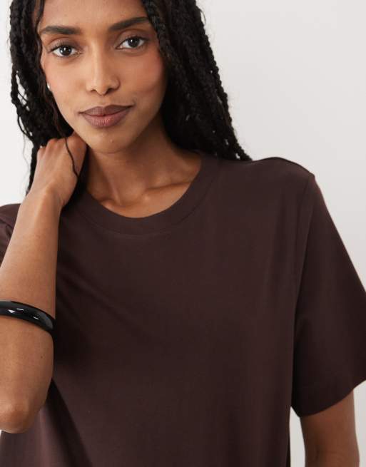 ARKET short sleeve t-shirt in dark brown, 3 of 4