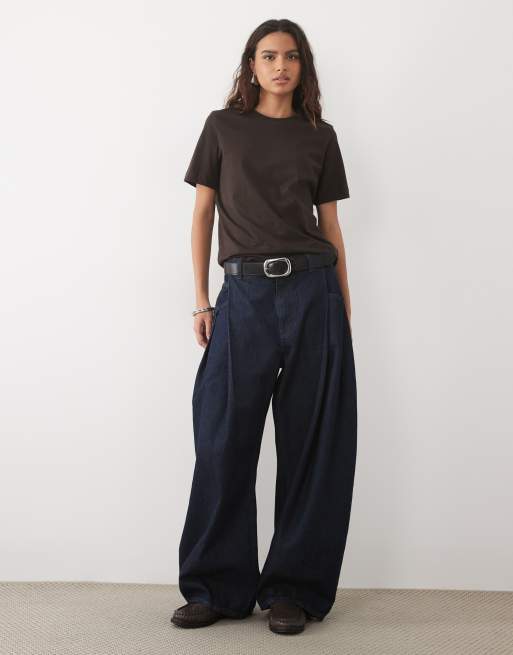ARKET short sleeve t-shirt in dark brown, 3 of 4
