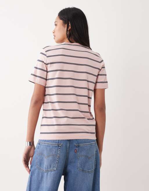 ARKET short sleeve t-shirt in pink and brown stripes, 4 of 4
