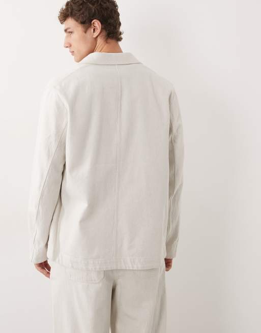 ARKET - Single breasted colbert van zuiver katoen in beige, 5 van 7